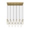 Z-Lite Beau Linear Chandelier, 17-Light, 18 In.W x 42 In.L x 12.75 In.H, Rubbed Brass/Clear 740P-17L-RB - alternate 1